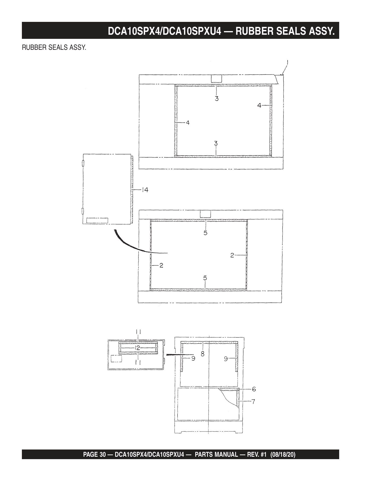 Multiquip DCA10SPXU4 Generator DCA10SPX4/DCA10SPXU4 - RUBBER SEALS ASSY. parts diagram