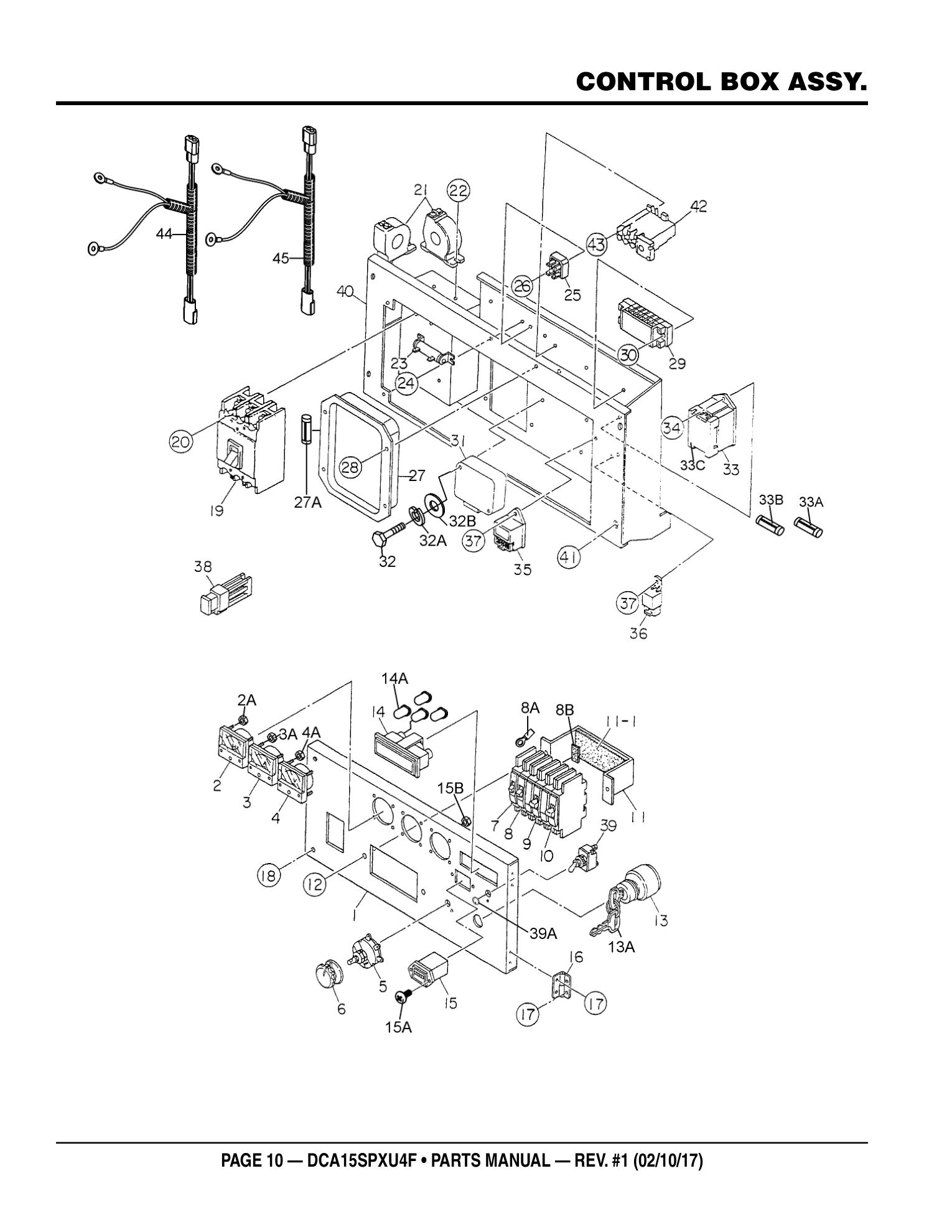 Multiquip DCA15SPXU4F Generator CONTROL BOX ASSY. parts diagram