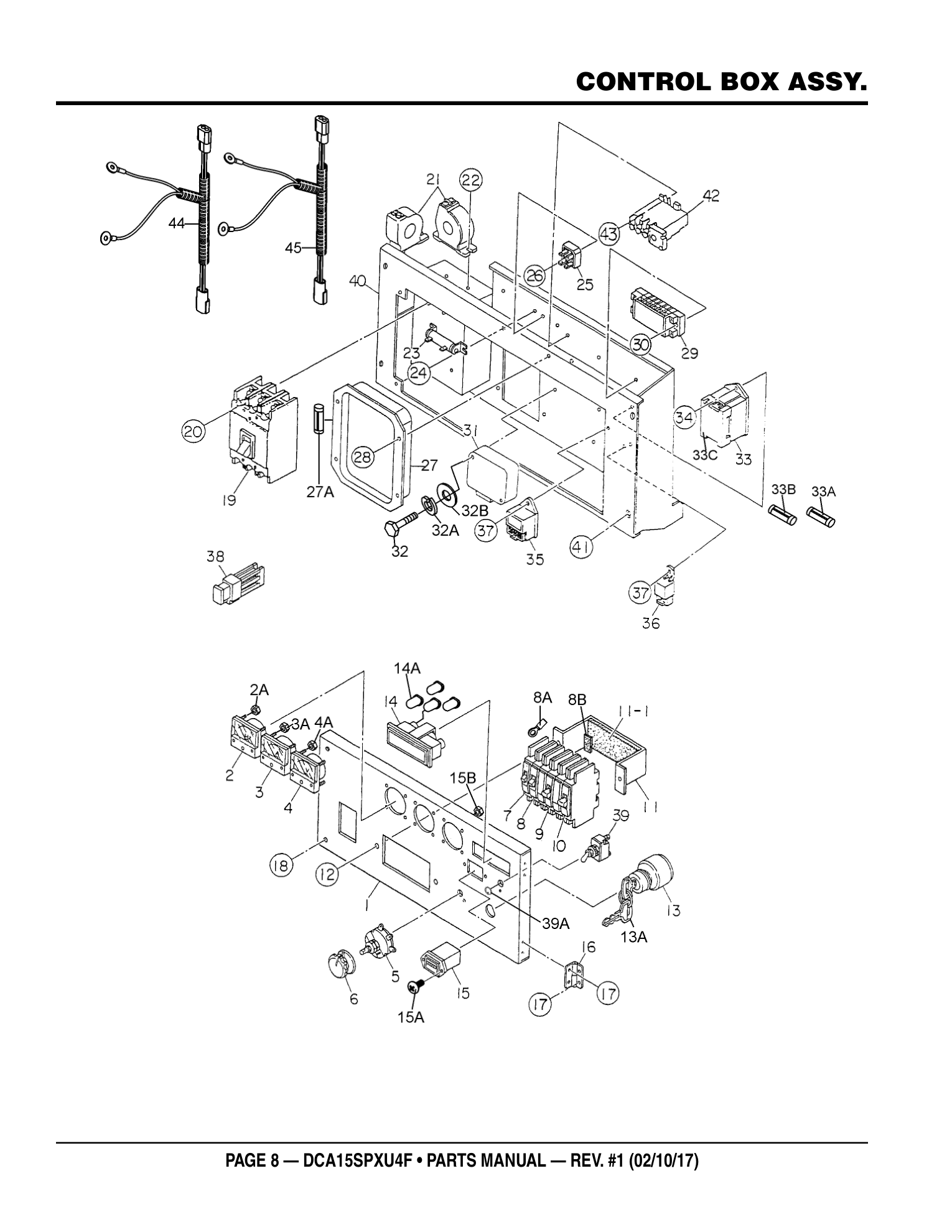 Multiquip DCA15SPXU4F Generator CONTROL BOX ASSY. parts diagram