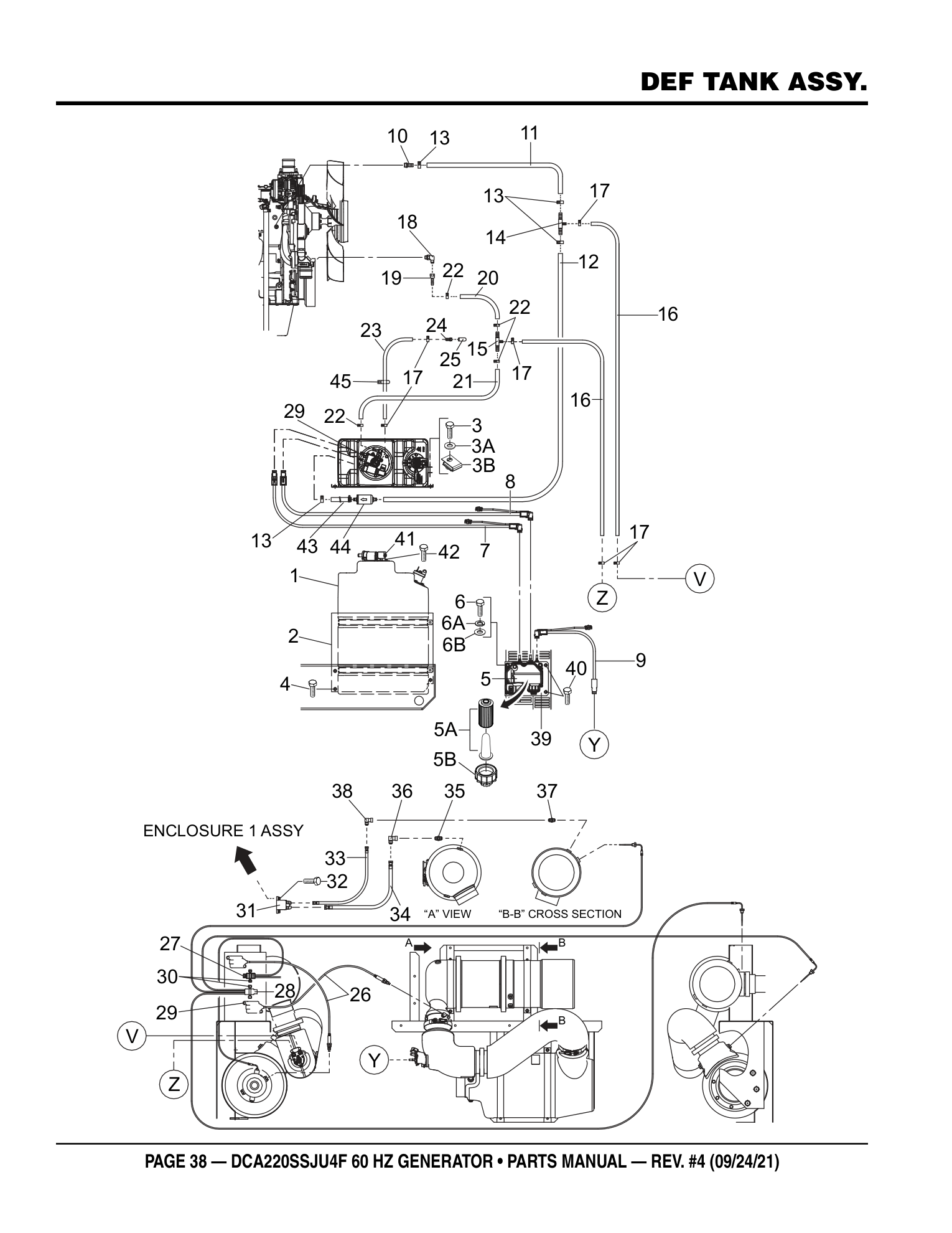 Multiquip DCA220SSJU4F Generator DEF TANK ASSY. parts diagram