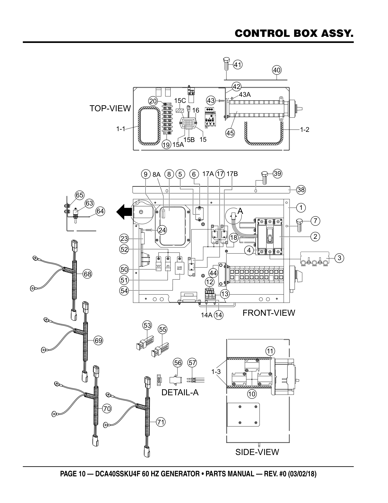Multiquip DCA40SSKU4F Generator CONTROL BOX ASSY. parts diagram