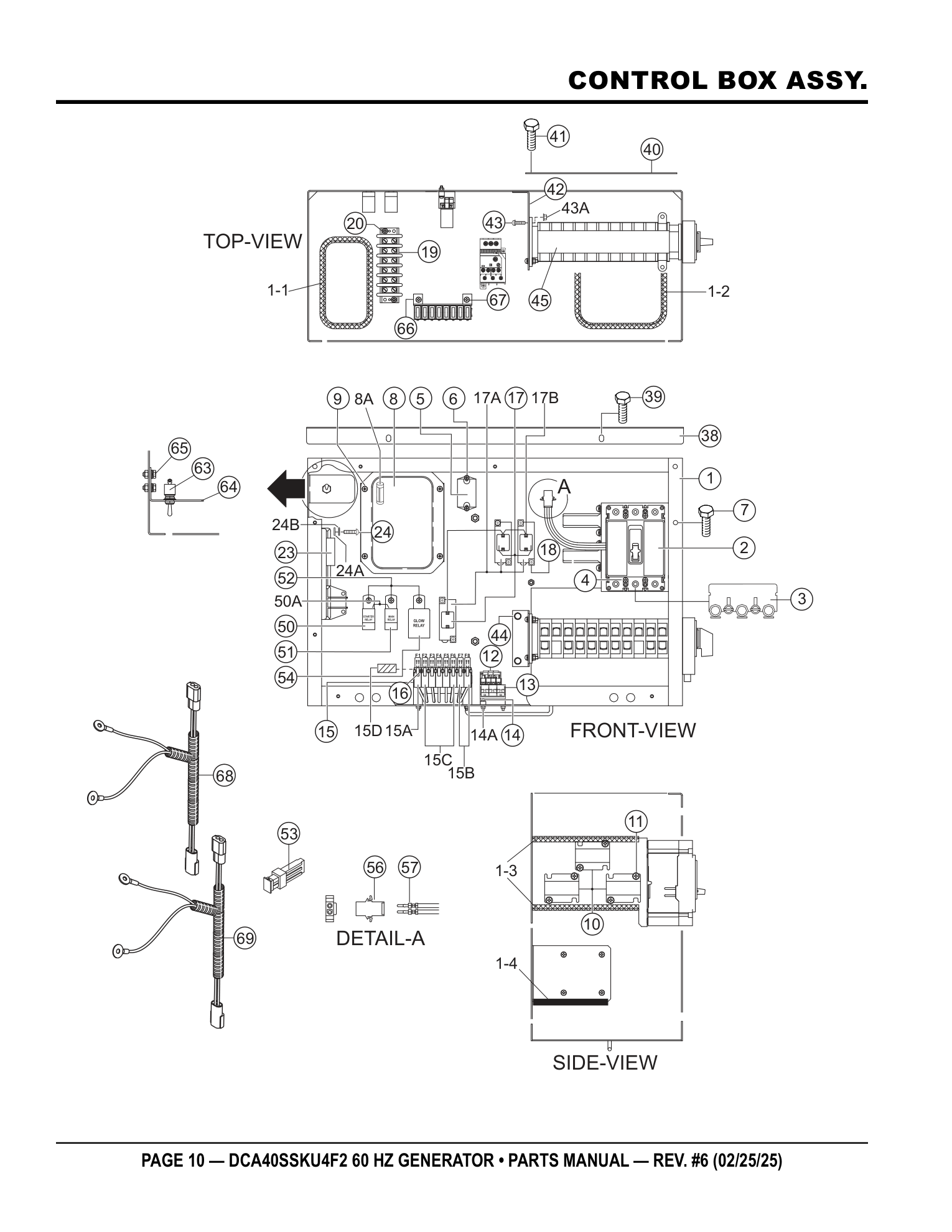 Multiquip DCA40SSKU4F2 Generator CONTROL BOX ASSY. parts diagram