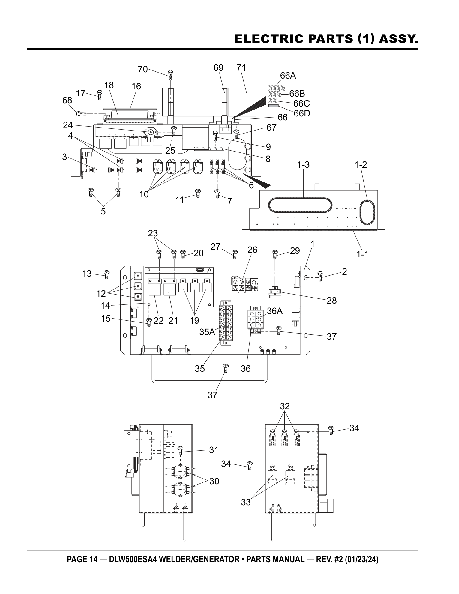 Multiquip DLW500 Diesel Welder ELECTRIC PARTS (1) ASSY. parts diagram