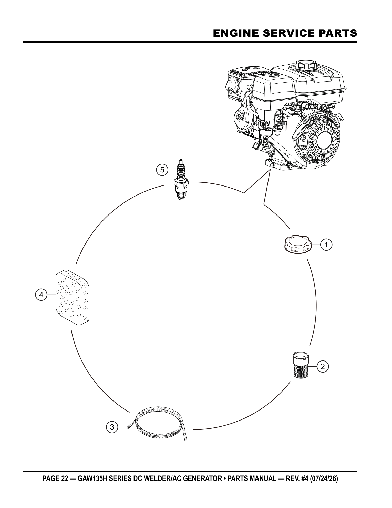Multiquip GAW135 Gasoline Welder UNKNOWN parts diagram