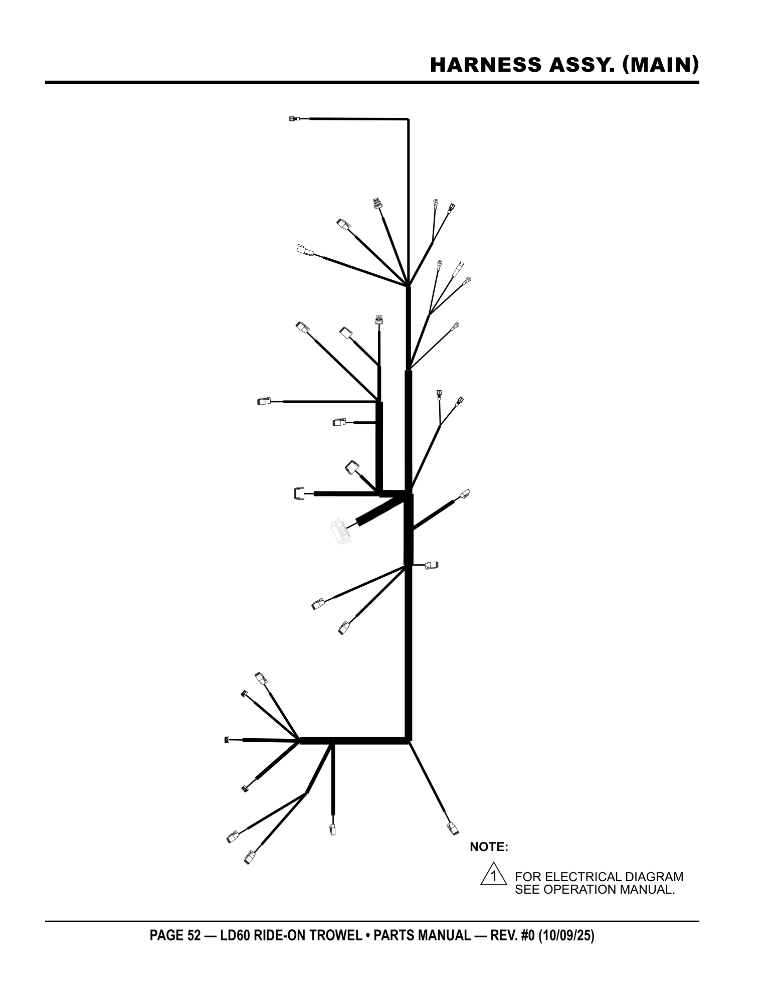 Multiquip LD6 Ride-On Trowel HARNESS ASSY. (MAIN) parts diagram