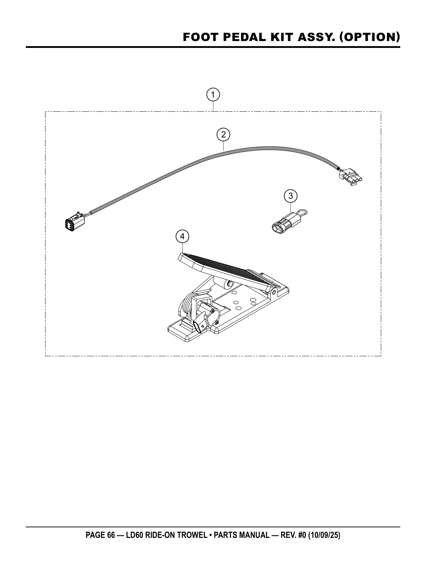 Multiquip LD6 Ride-On Trowel FOOT PEDAL KIT ASSY. (OPTION) parts diagram