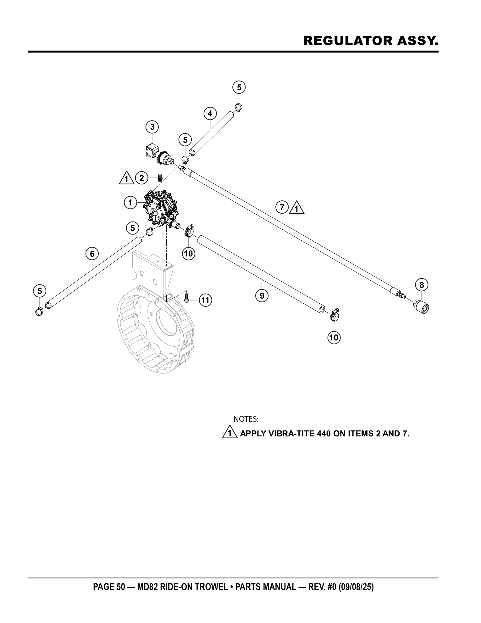 Multiquip MD82 Ride-On Trowel REGULATOR ASSY. parts diagram