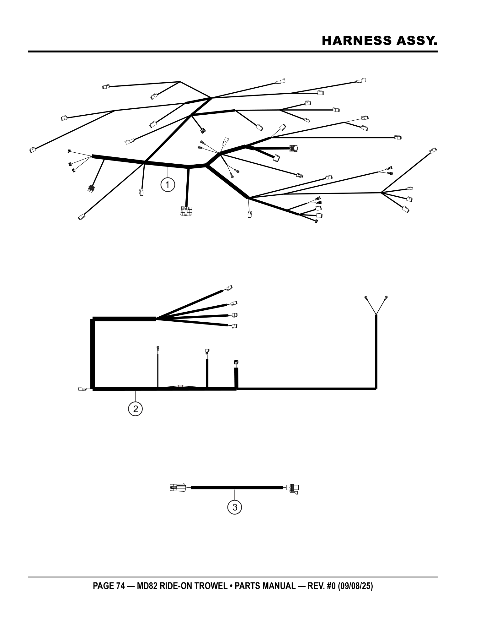Multiquip MD82 Ride-On Trowel HARNESS ASSY. parts diagram