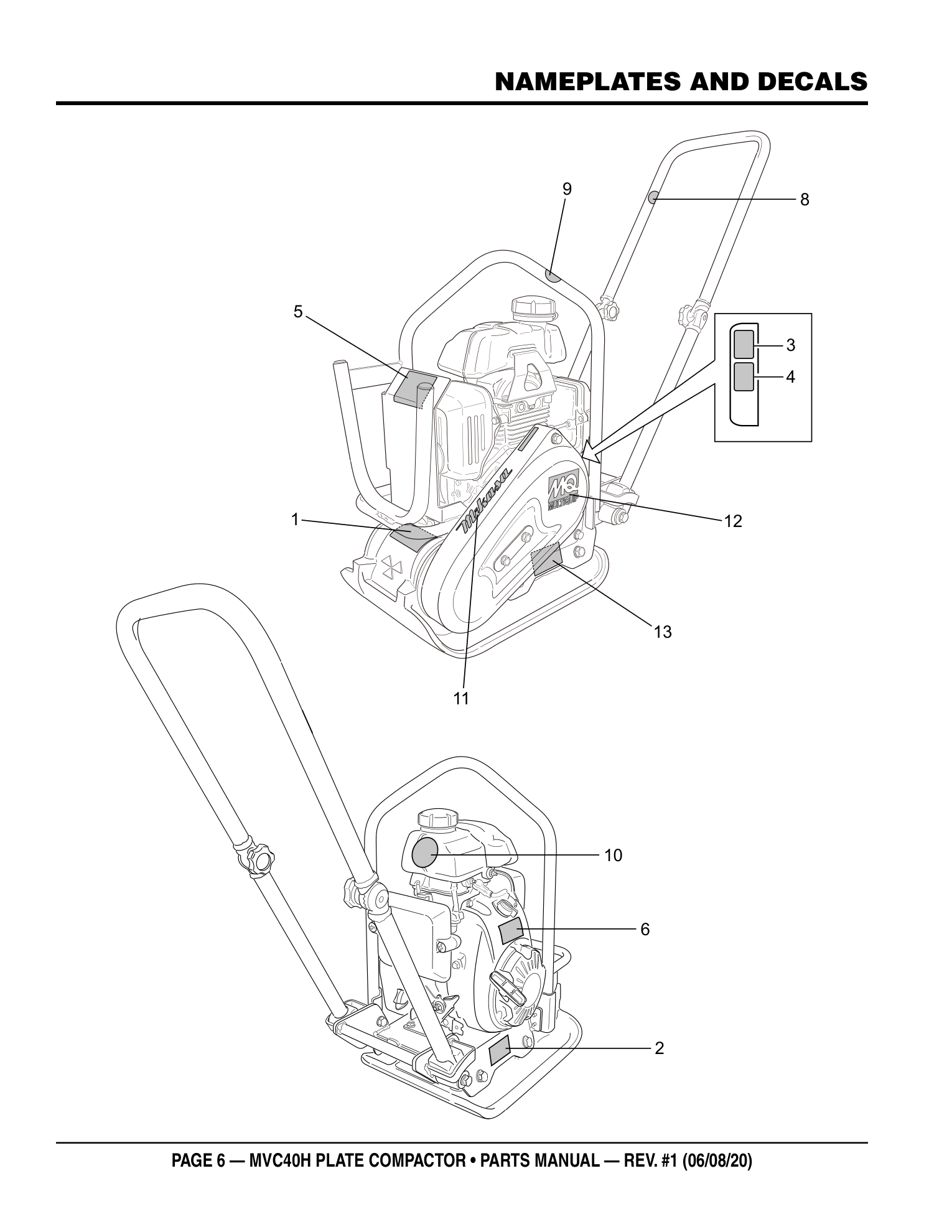 Multiquip MVC40H Plate Compactor UNKNOWN parts diagram