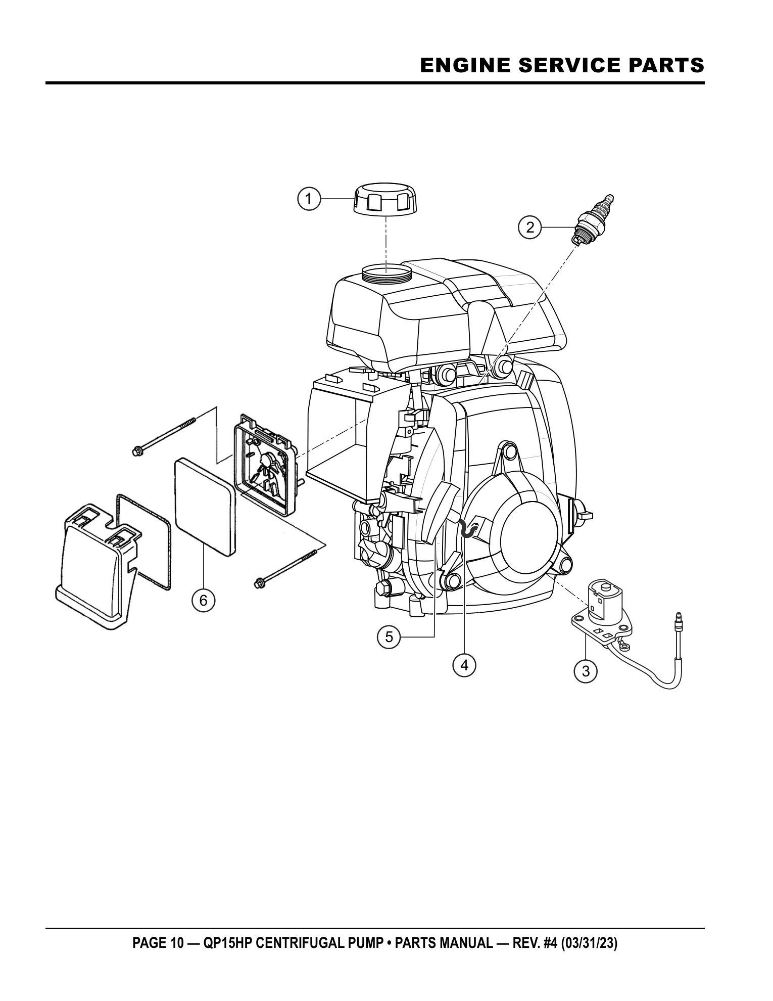 Multiquip QP15 High-Pressure Pump OIL LEVEL SWITCH ASSY. parts diagram