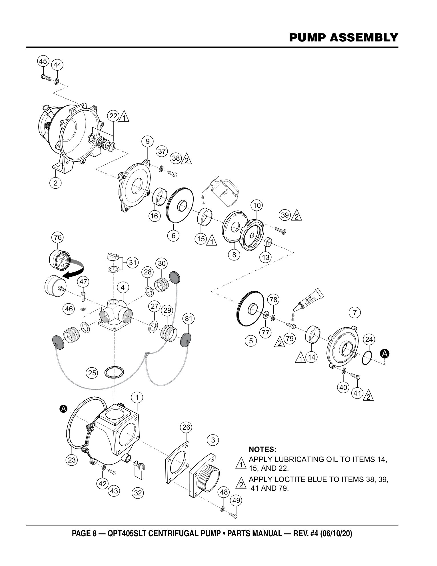 Multiquip QPT405 High-Pressure Pump PUMP ASSEMBLY parts diagram