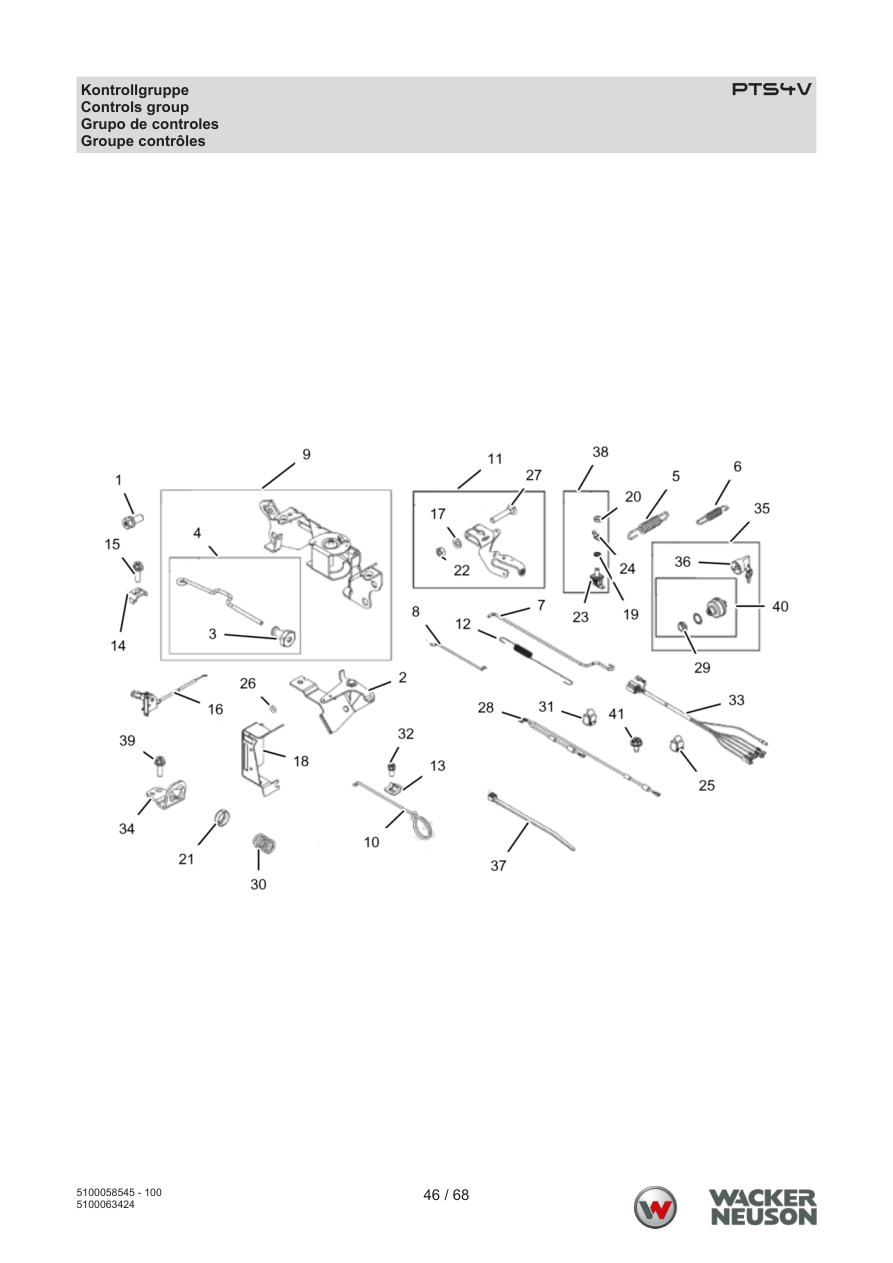 Wacker Neuson PTS4 Trash Pump PTS4V Kontrollgruppe parts diagram