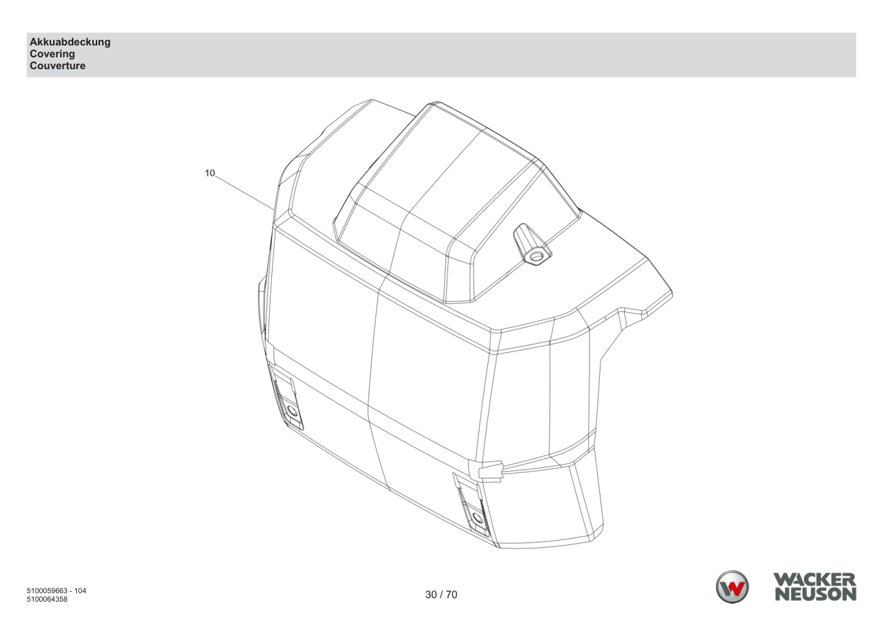 Wacker Neuson APS1340 Vibratory Plate Covering parts diagram