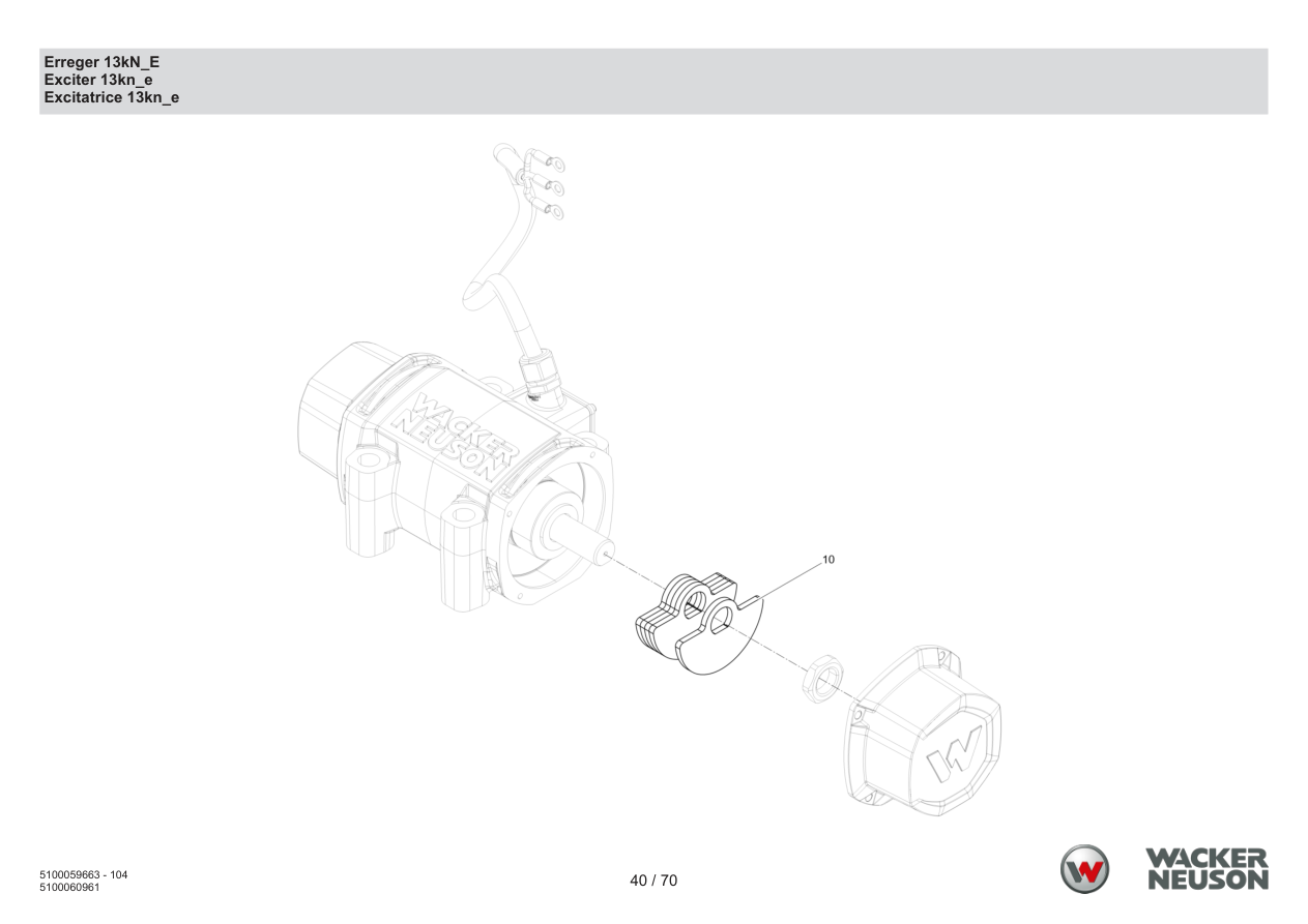 Wacker Neuson APS1340 Vibratory Plate Exciter 13kN_E parts diagram