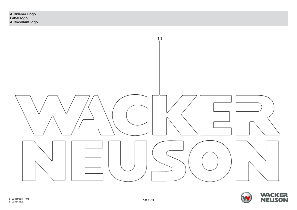 Wacker Neuson APS1340 Vibratory Plate Decal logo parts diagram