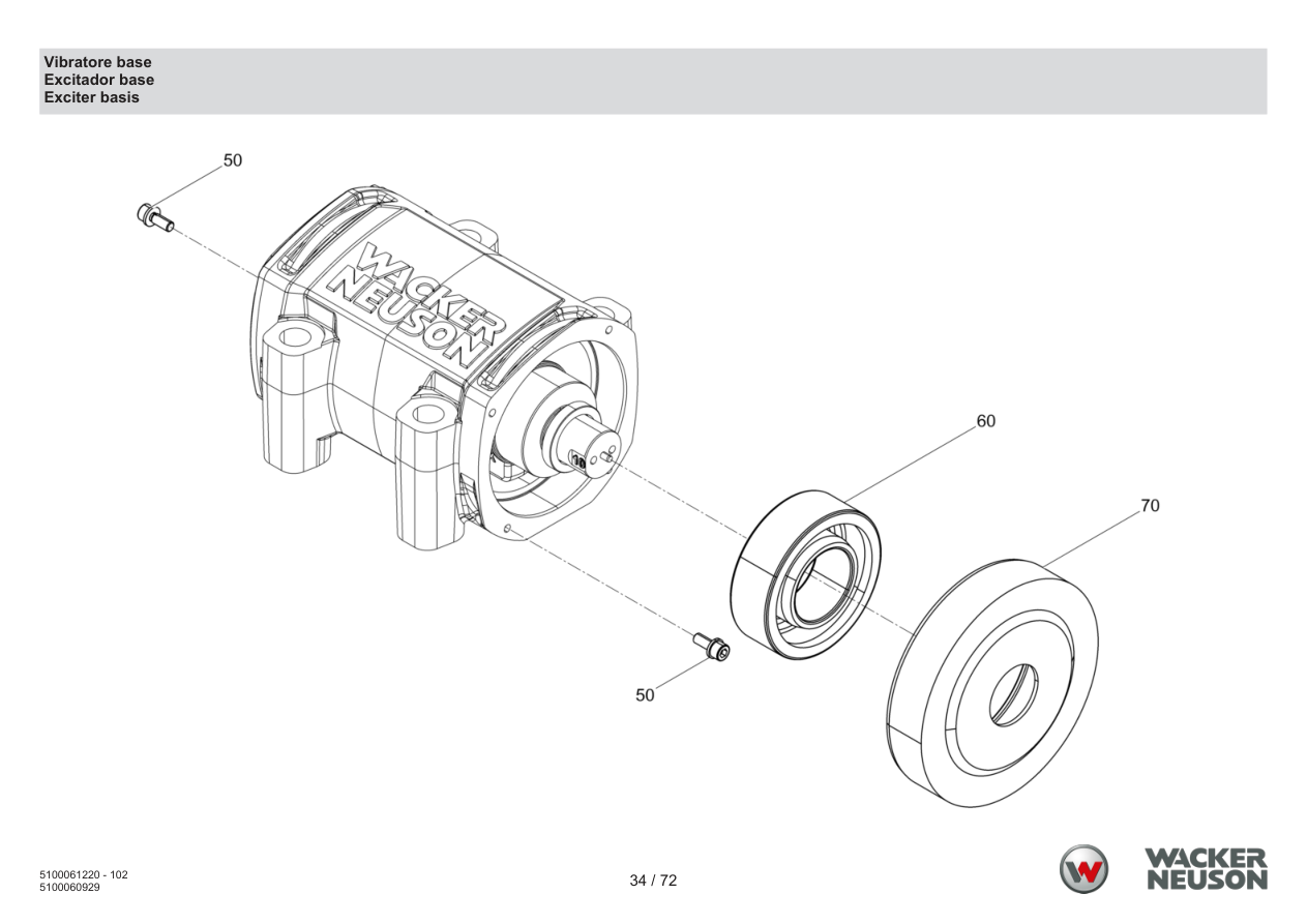 Wacker Neuson APS1550 Vibratory Plate Vibrator base parts diagram