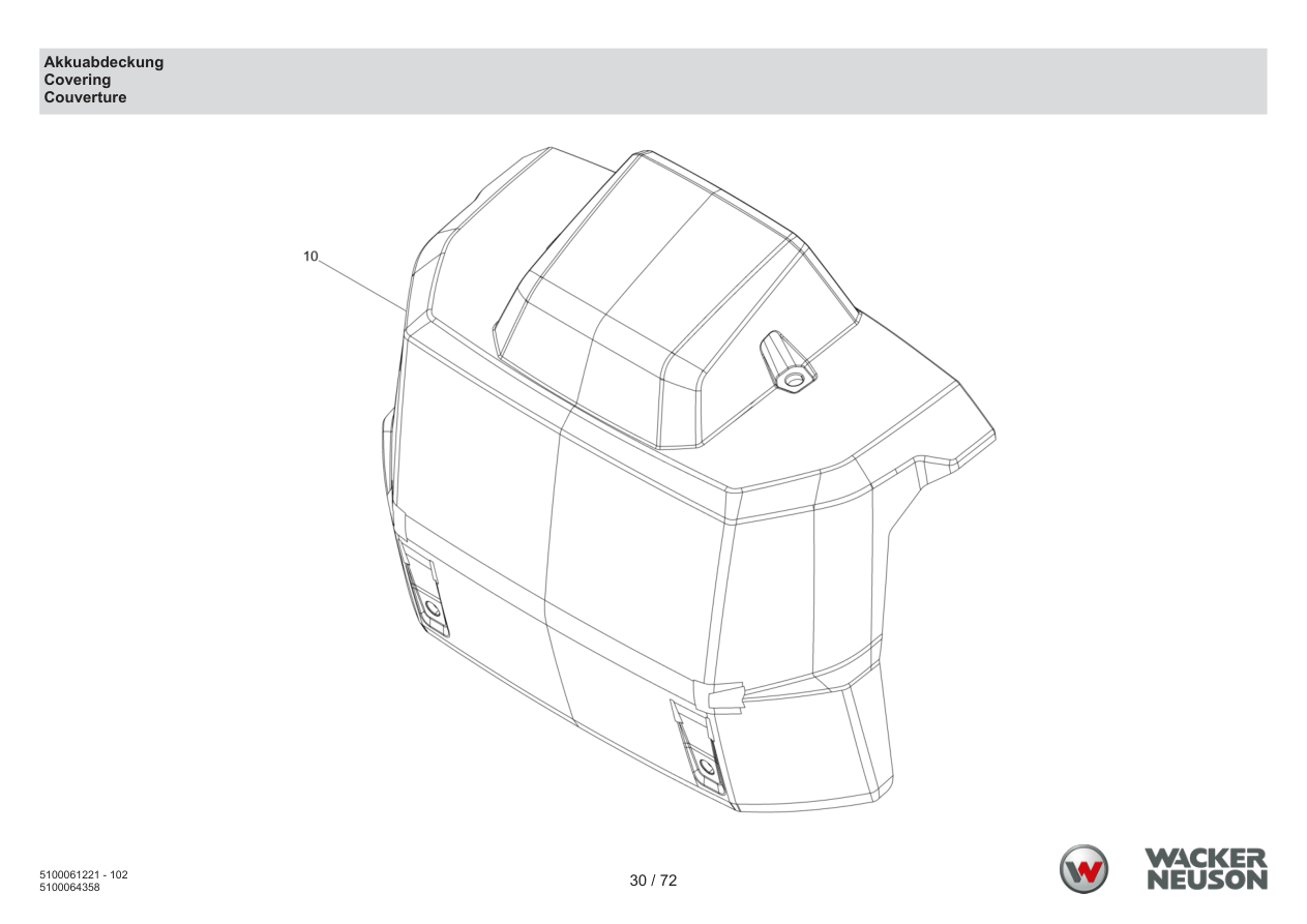 Wacker Neuson APS2050 Vibratory Plate Covering parts diagram