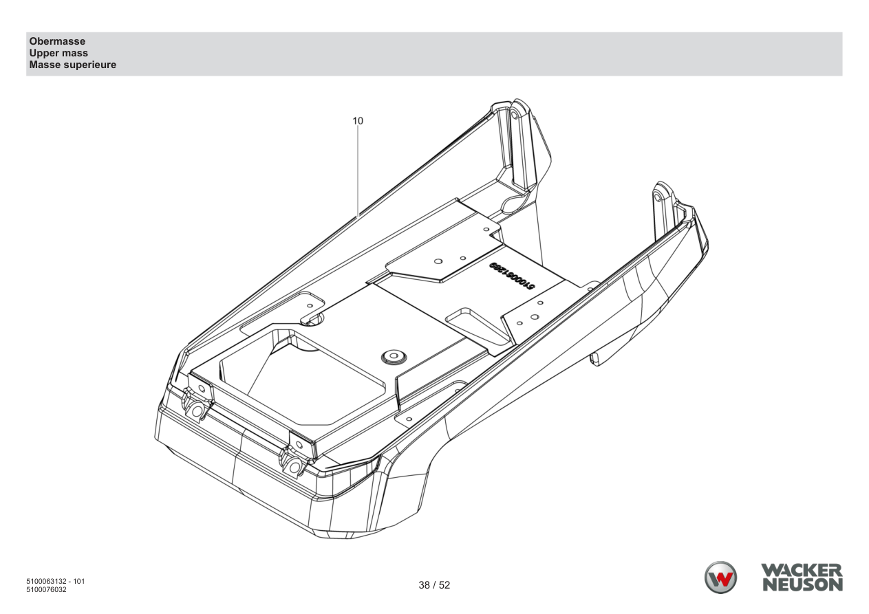 Wacker Neuson APU3050 Vibratory Plate Upper mass parts diagram