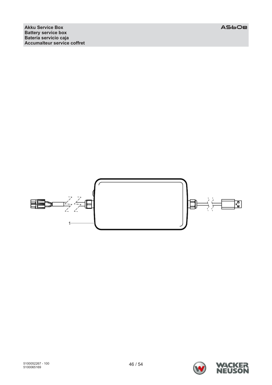 Wacker Neuson AS60 Vibratory Rammer AS60e Battery Service Box parts diagram