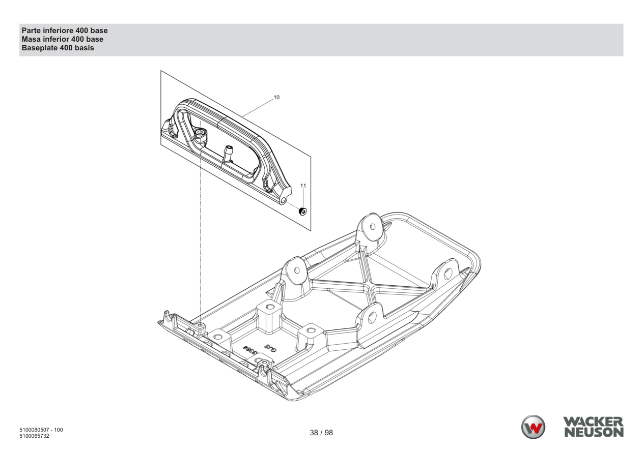 Wacker Neuson BPS1340 Vibratory Plate Lower part 400 base parts diagram
