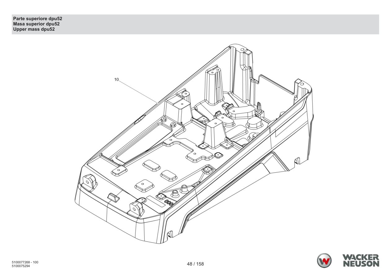 Wacker Neuson DPU5260 Vibratory Plate Upper part dpu52 parts diagram