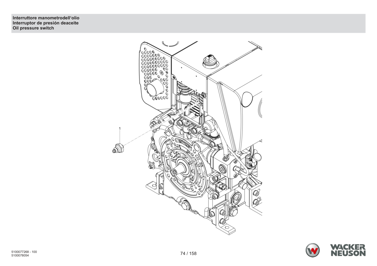 Wacker Neuson DPU5260 Vibratory Plate Interruttore manometrodell‘olio parts diagram