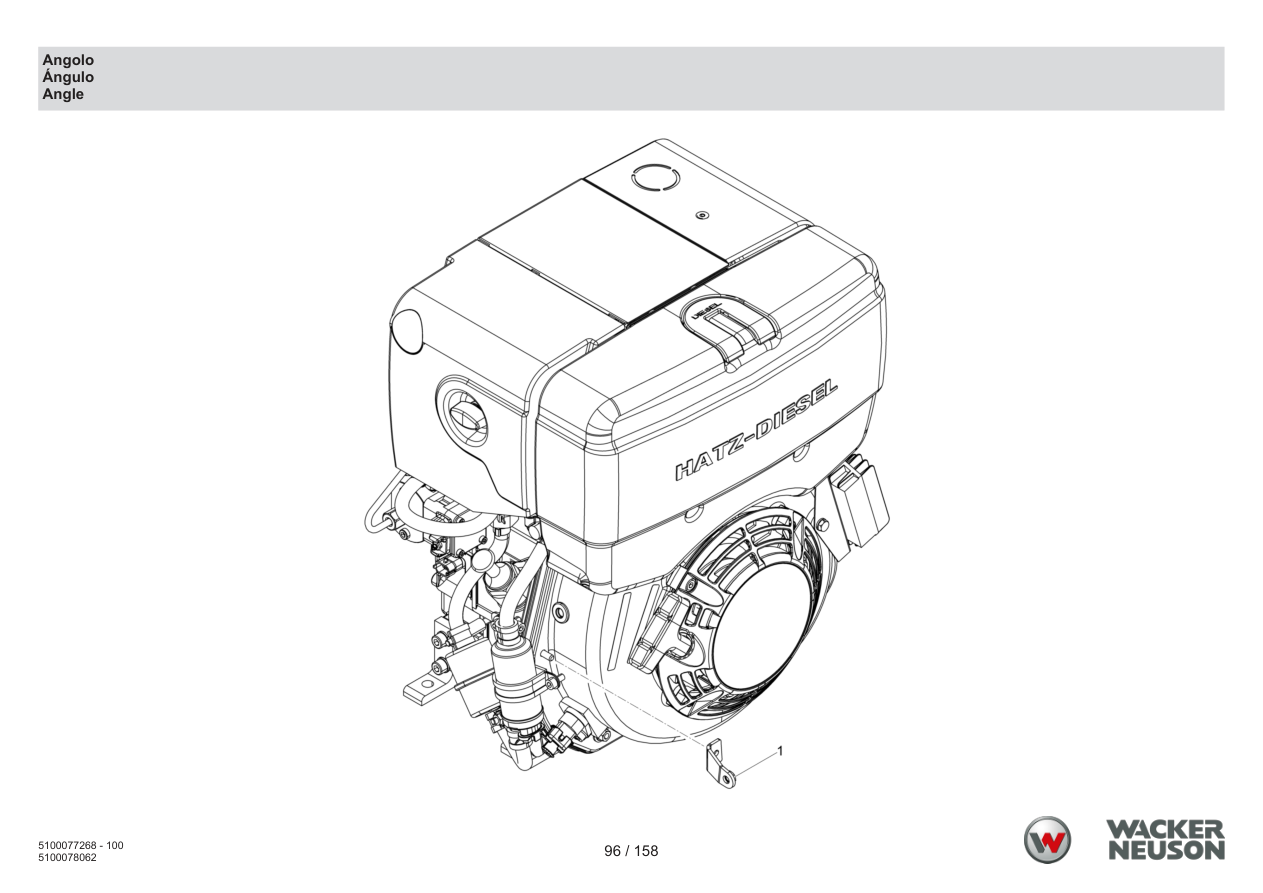 Wacker Neuson DPU5260 Vibratory Plate Angle parts diagram