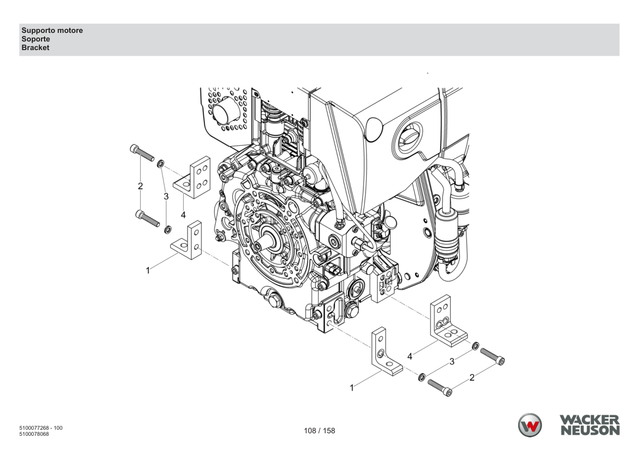 Wacker Neuson DPU5260 Vibratory Plate Engine Mount parts diagram