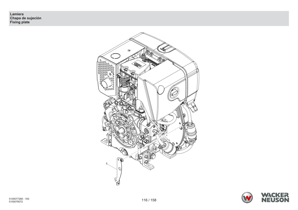 Wacker Neuson DPU5260 Vibratory Plate Sheet metal parts diagram