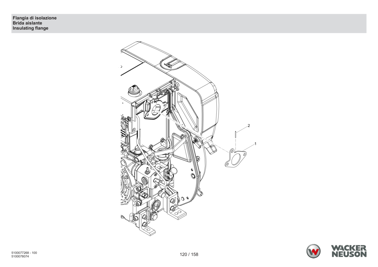 Wacker Neuson DPU5260 Vibratory Plate Insulation flange parts diagram