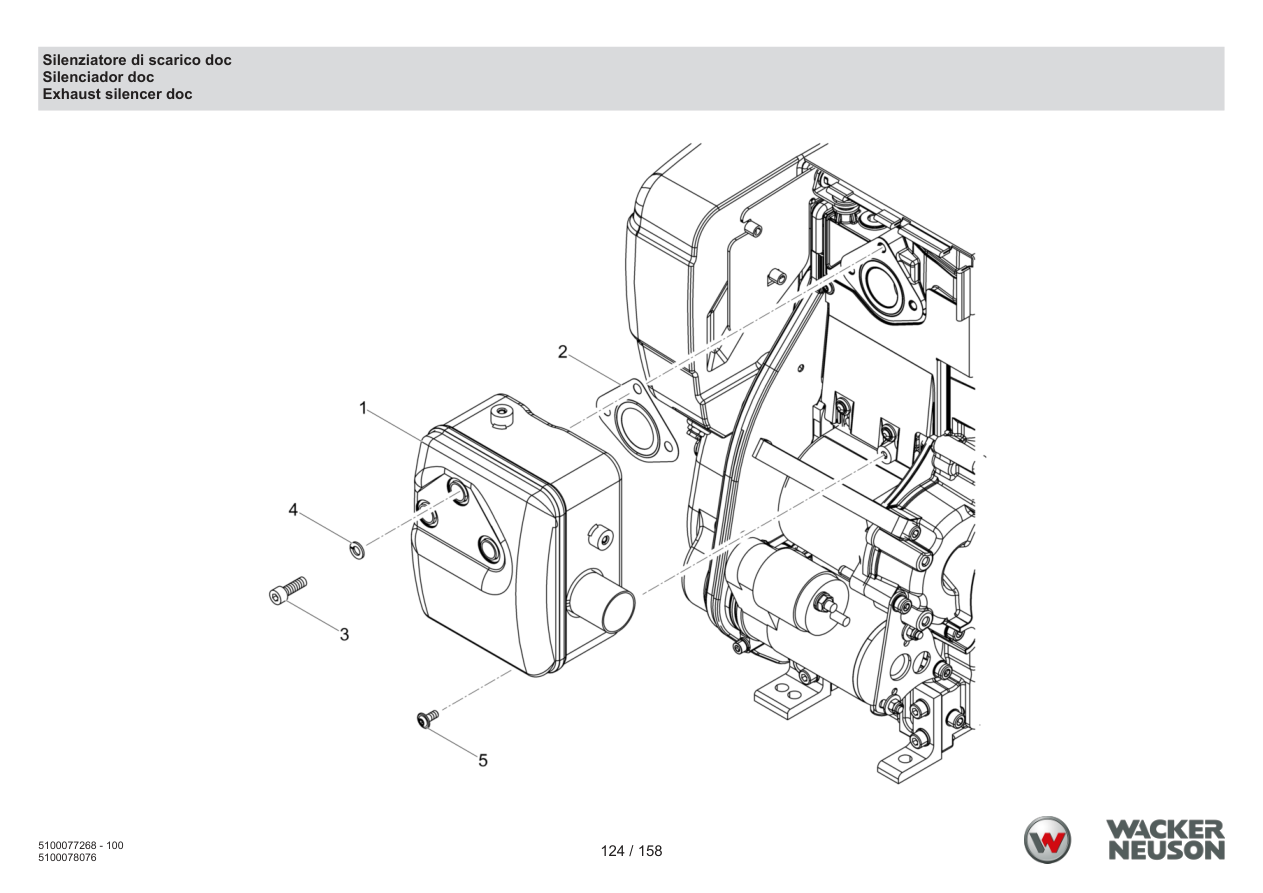 Wacker Neuson DPU5260 Vibratory Plate Exhaust muffler doc parts diagram