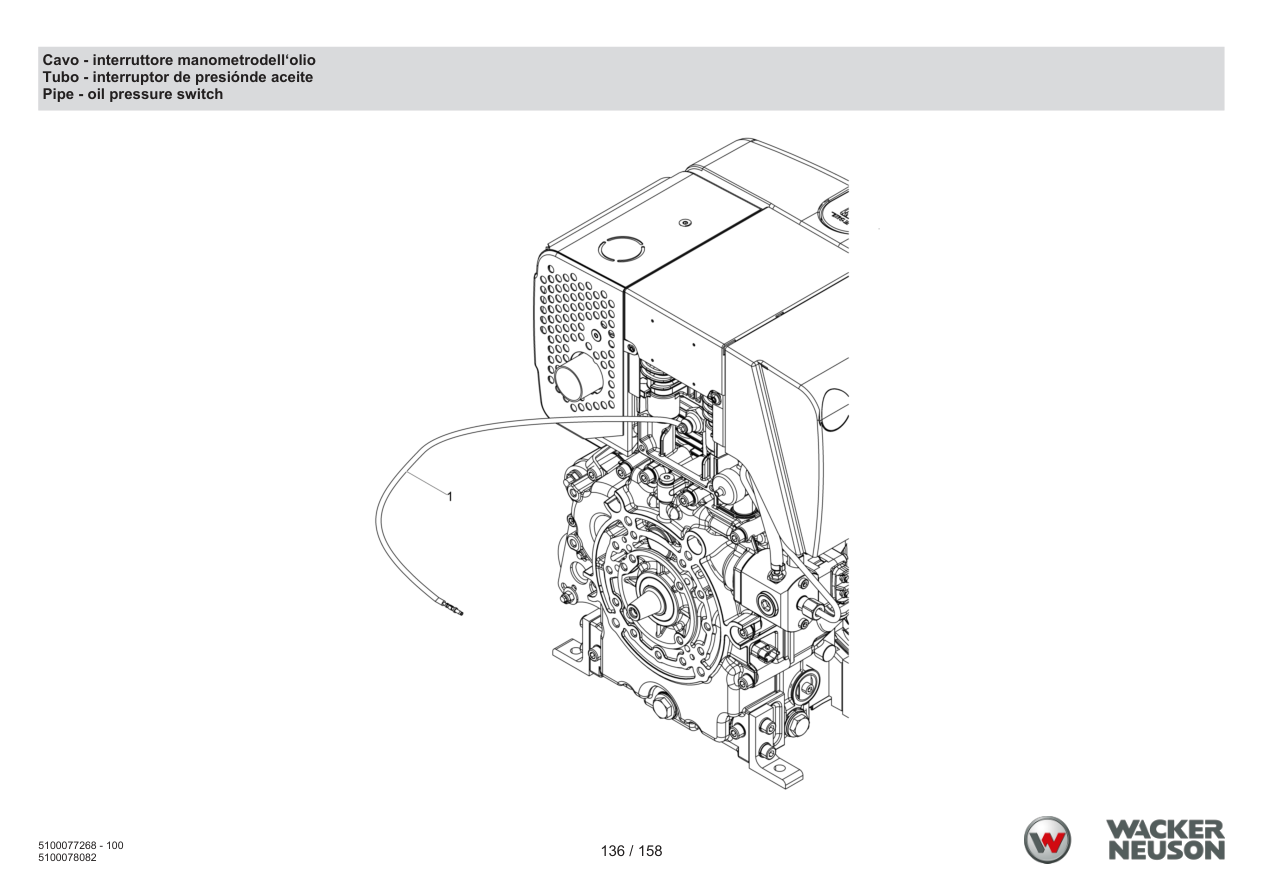 Wacker Neuson DPU5260 Vibratory Plate Cavo - interruttore manometrodell‘olio parts diagram