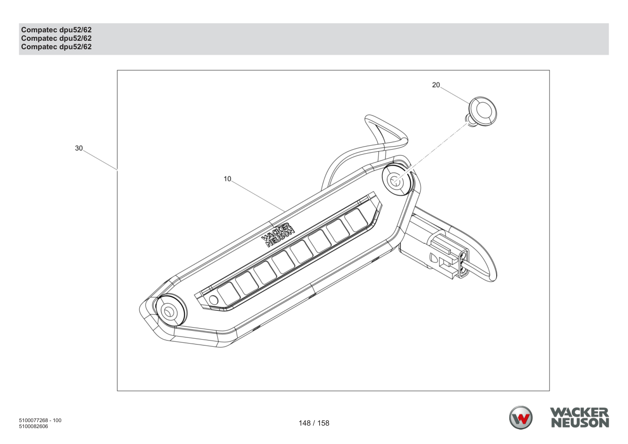 Wacker Neuson DPU5260 Vibratory Plate Compatec dpu52/62 parts diagram