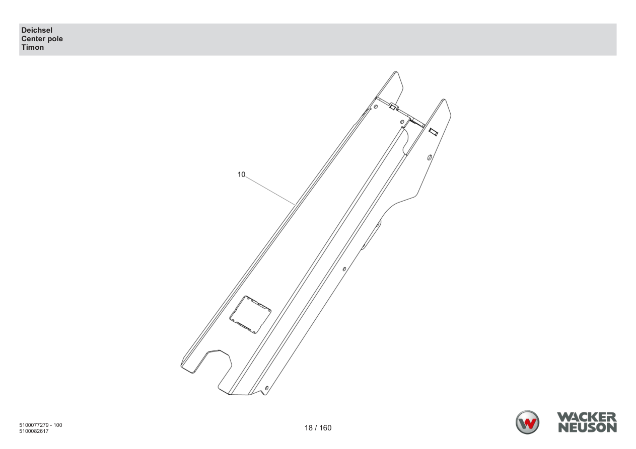 Wacker Neuson DPU6275 Vibratory Plate Center pole parts diagram