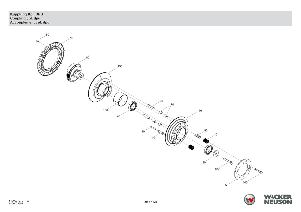 Wacker Neuson DPU6275 Vibratory Plate Coupling cpl. dpu parts diagram