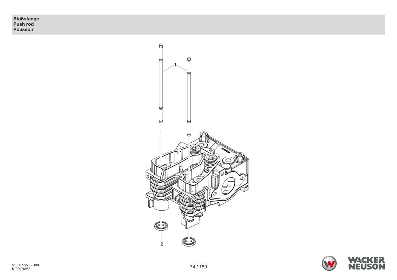 Wacker Neuson DPU6275 Vibratory Plate Bumper parts diagram