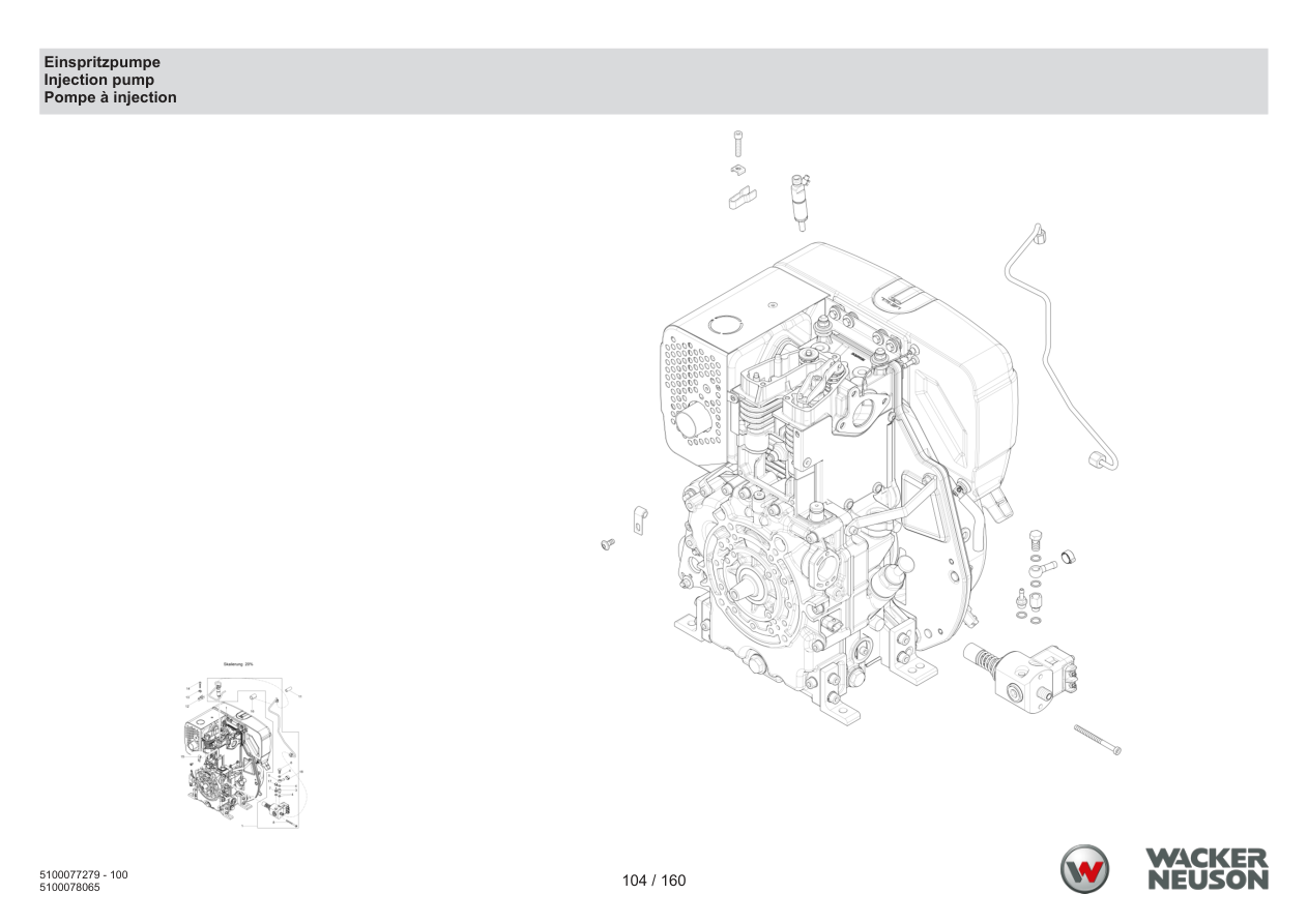 Wacker Neuson DPU6275 Vibratory Plate Injection pump parts diagram