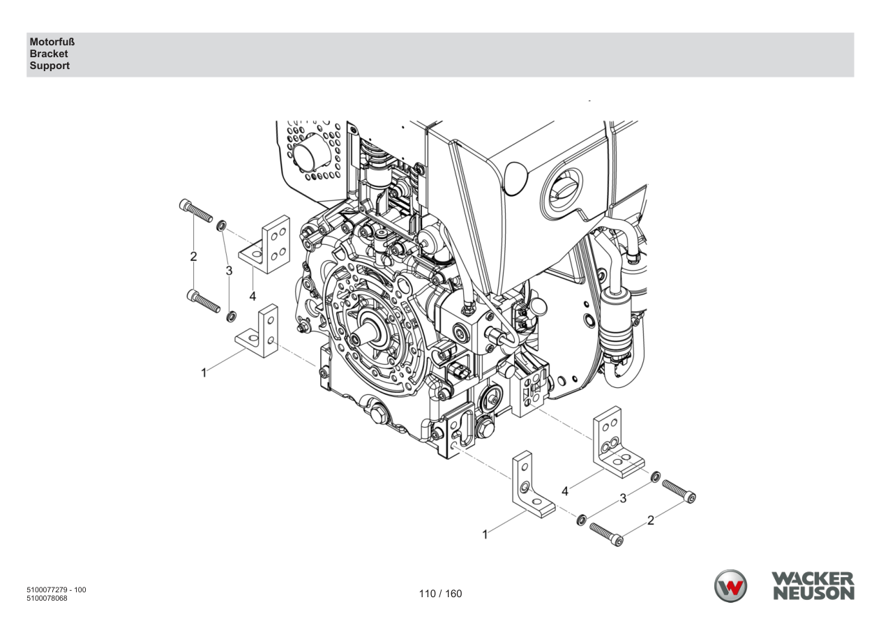 Wacker Neuson DPU6275 Vibratory Plate Engine Mount parts diagram