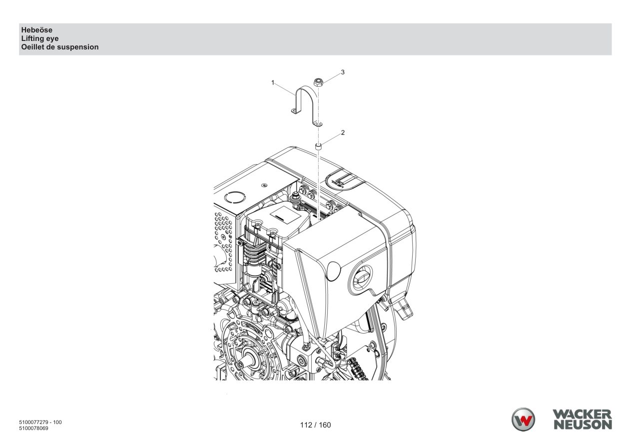 Wacker Neuson DPU6275 Vibratory Plate Lifting eye parts diagram