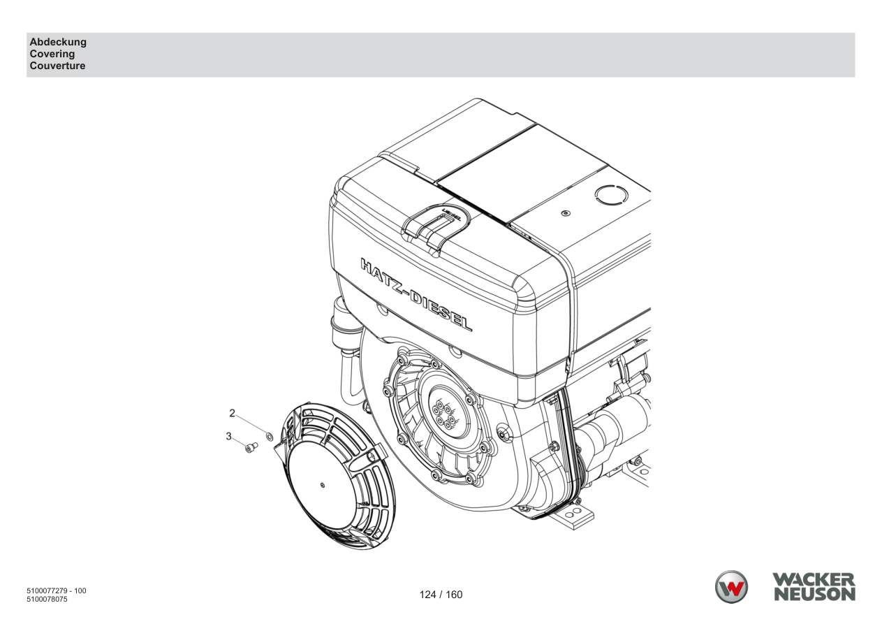 Wacker Neuson DPU6275 Vibratory Plate Covering parts diagram