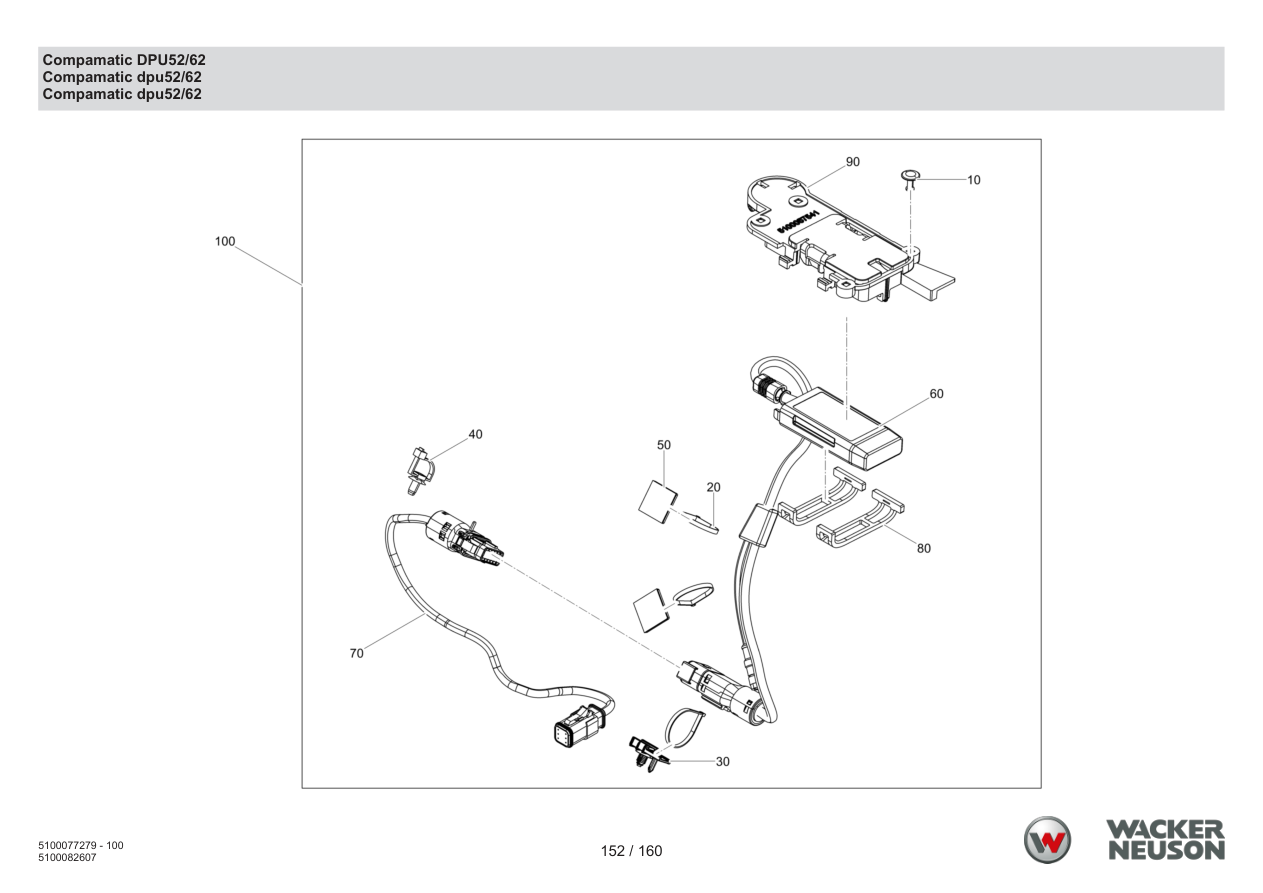 Wacker Neuson DPU6275 Vibratory Plate Compamatic DPU52/62 parts diagram