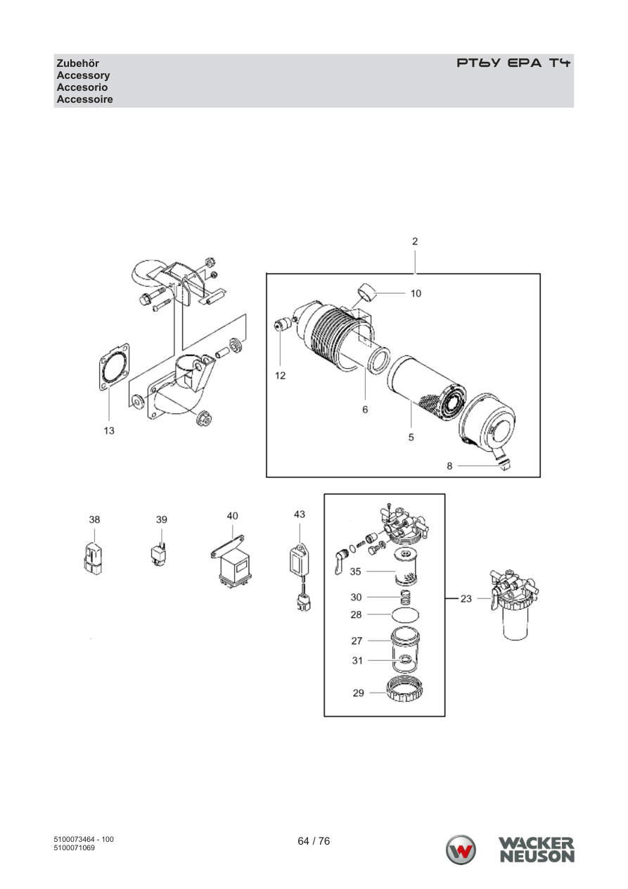 Wacker Neuson PT6 Trash Pump Accessory parts diagram