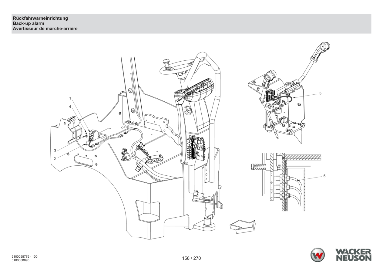 Wacker Neuson RD18-100 Roller Back-up alarm parts diagram