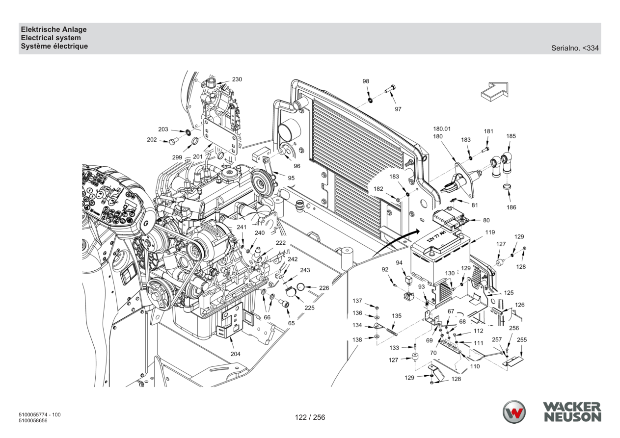 Wacker Neuson RD18-80 Roller Electrical system parts diagram