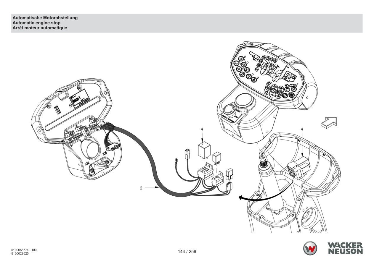 Wacker Neuson RD18-80 Roller Automatic engine shutdown parts diagram