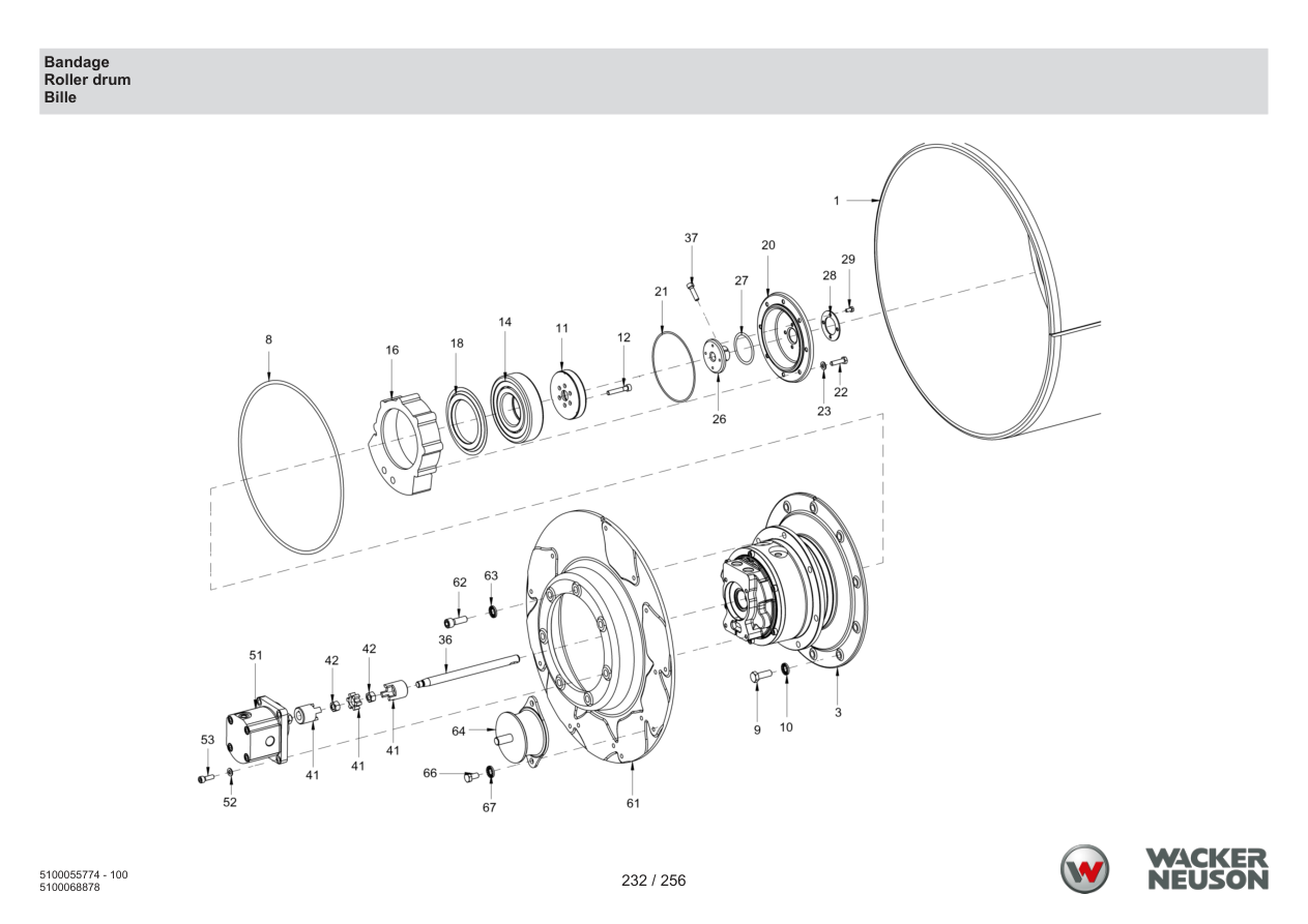 Wacker Neuson RD18-80 Roller Bandage parts diagram