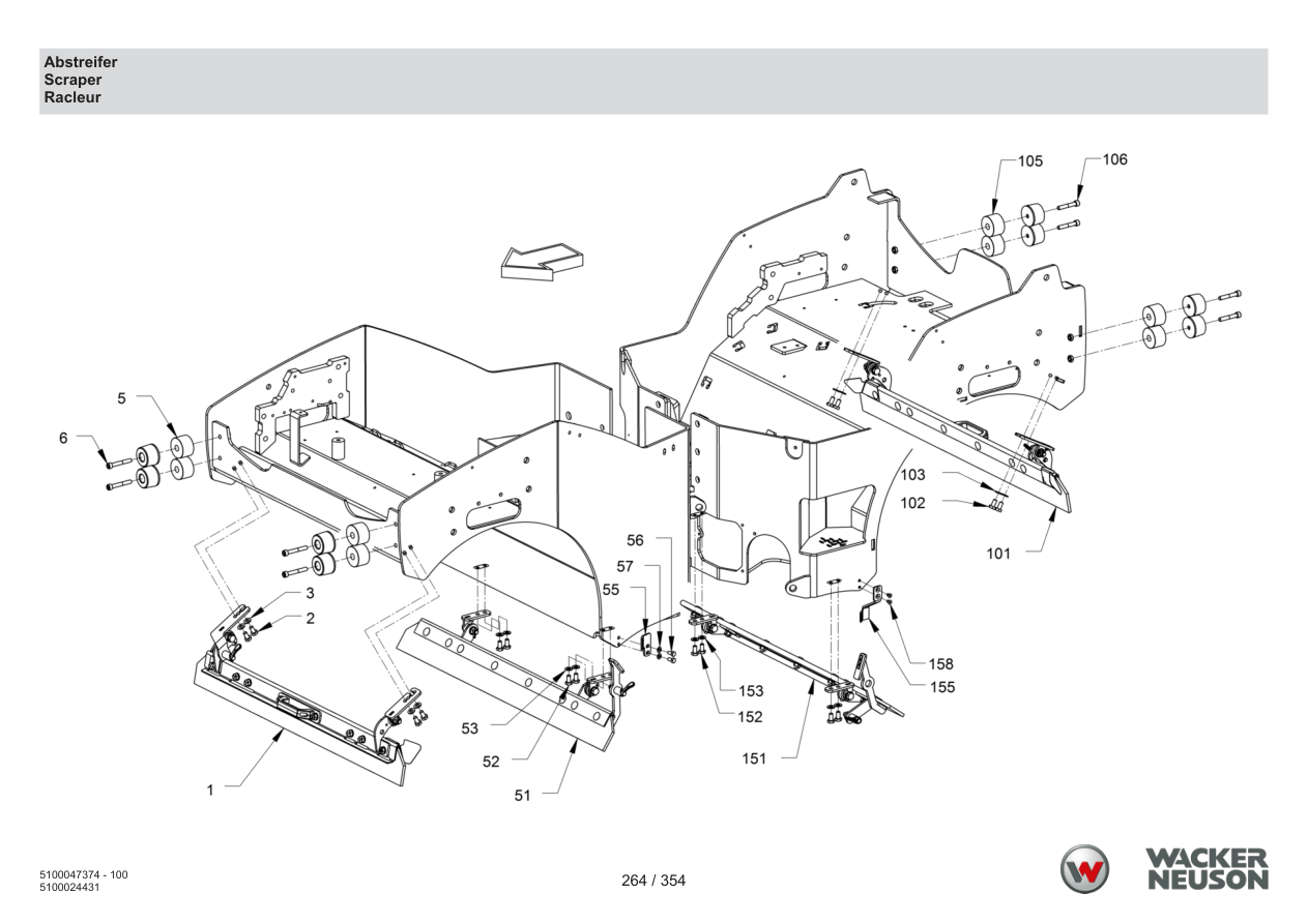 Wacker Neuson RD24-100 Roller Scraper parts diagram