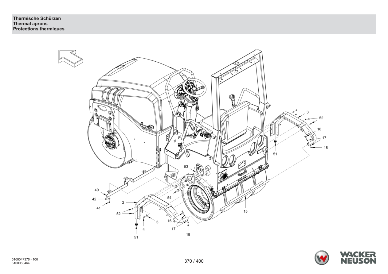 Wacker Neuson RD24-100 Roller Thermal aprons parts diagram