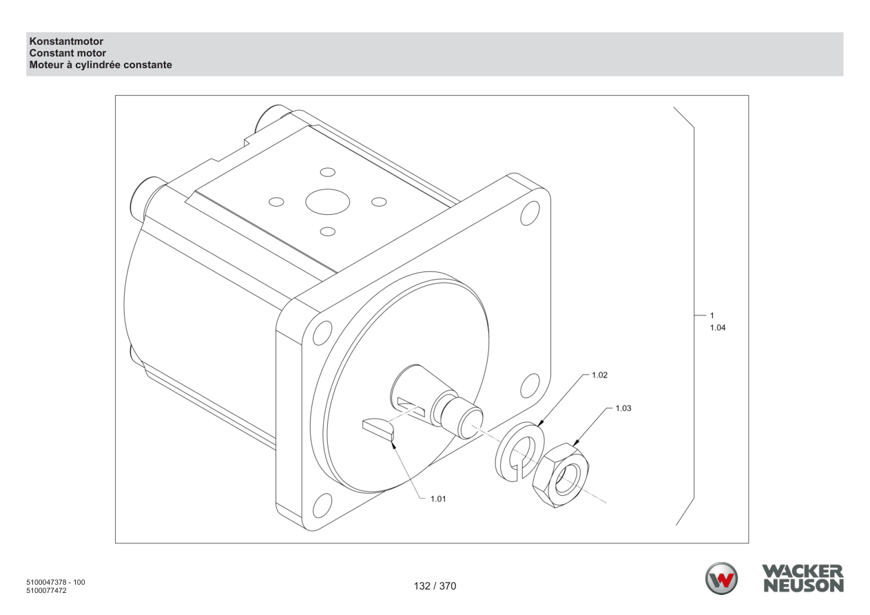 Wacker Neuson RD24-100 Roller Constant motor parts diagram