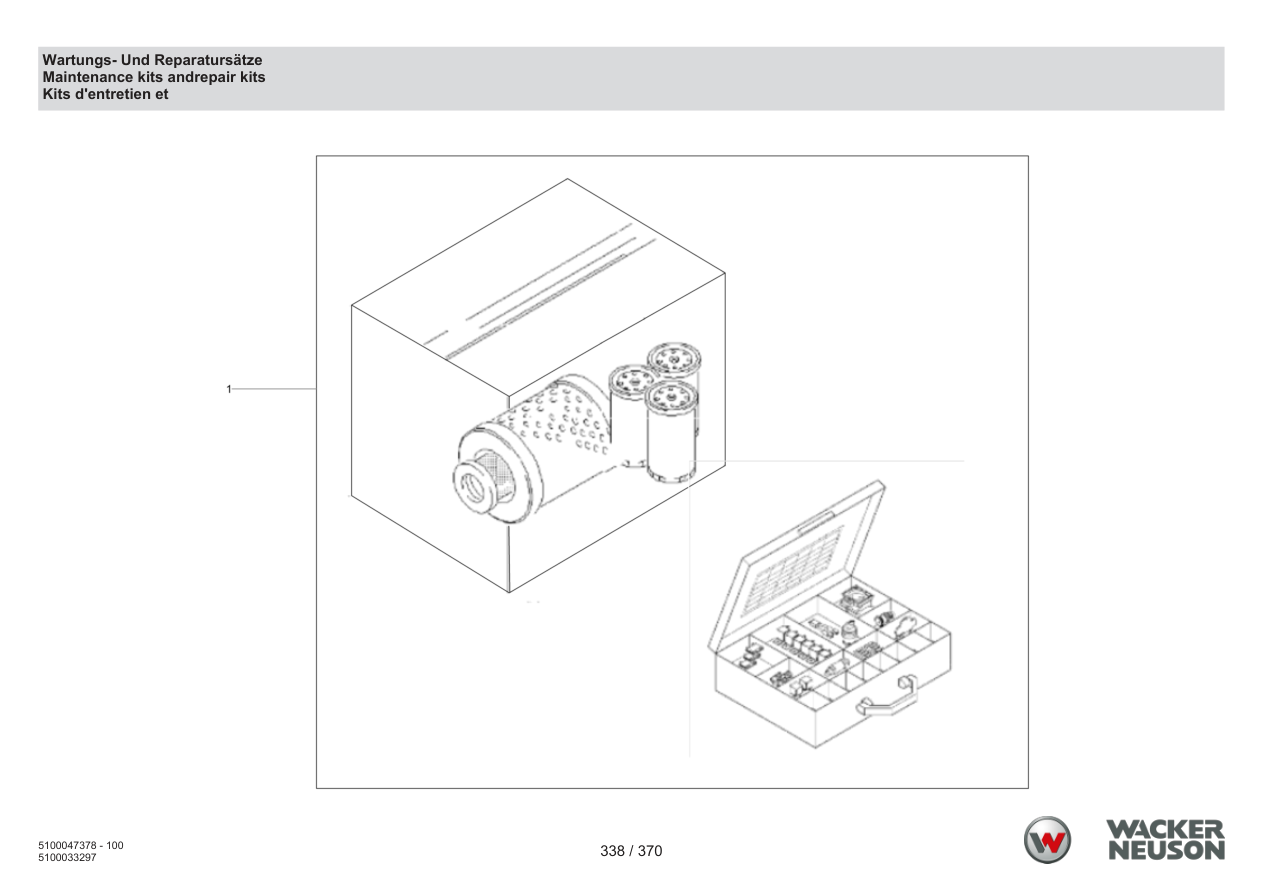 Wacker Neuson RD24-100 Roller Maintenance kits andrepair kits parts diagram